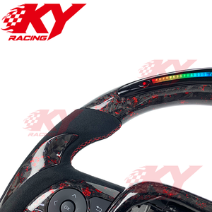 พวงมาลัยรถยนต์ Toyota Camry SE XSE TRD Corolla RAV4 Avalon แบบกำหนดเอง พร้อมไฟ LED แสดงรอบเครื่องยนต์  วัสดุคาร์บอนไฟเบอร์ หนังกลับ และหนังแท้ - Product Image 2