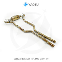 Système d'échappement Catback à soupapes en titane doré brûlé YT pour Mercedes-Benz AMG GTR C190 4.0T M178