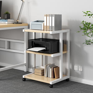 Simple Movable Metal <b>Bedside</b> <b>Table</b> with Tea Stand Office Desk Storage Rack Shelf Printer Holder - Product Image 4