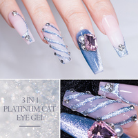 BOZLIN 3 en 1 Diamond Flash Cat Eye Gel OEM, Lot de 12 pièces, Collection de Gels de Peinture pour Ongles Effet Pailleté, Disco, Réfléchissant et Platine