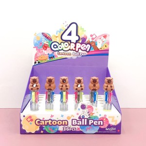 Penna a sfera creativa 4 colori 8cm a sfera morbida in gomma per bambola cartone animato punta Mini <span class=keywords><strong>piccola</strong></span> larghezza di <span class=keywords><strong>scrittura</strong></span> corta 0.7mm plastica - Product Image 3