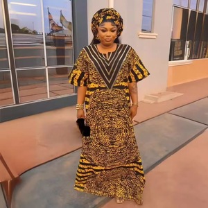 Low Price Yellow African Print Dress Pleated Design, Plus Size | Alibaba.com