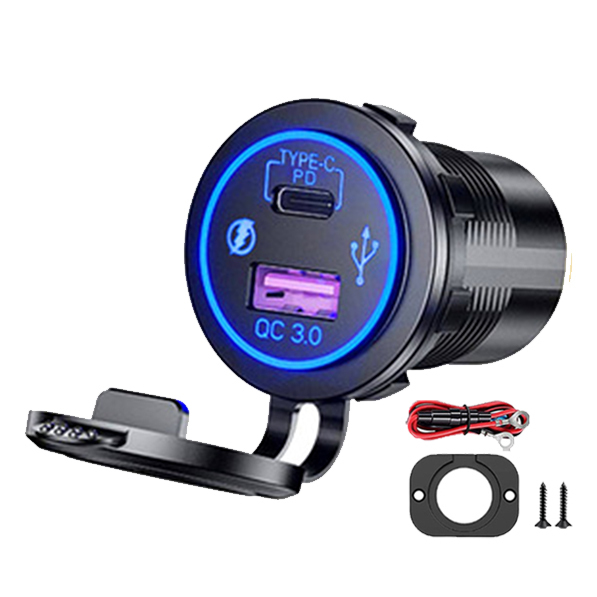 WLETO 12-24V Double Port 54W Fast Charging QC3.0 Type C PD New China-Chic USB Car Charger Safety Protection ABS/PC Material