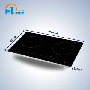 9gears control with multiple function 2burner built in electric induction cooker