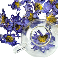 Fleur de lotus bleu entière fraîche de haute qualité, provenant de notre propre jardin (Nymphaea Caerulea), sachets de thé aux herbes pour la santé, feuilles naturelles fumeuses