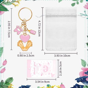 Portachiavi Ricordo per Neonati con Piedini e Biberon, Regalo per Baby Shower, Festa di Benvenuto, Bomboniere di Ringraziamento - Product Image 2