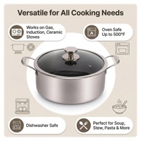 Marmite à soupe en acier inoxydable à trois couches de 40 cm, avec gravure double face en nid d'abeille, antiadhésive, pour cuisinières à induction et à gaz
