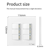 Interruptores de Luz de Pared de Botón de Alta Calidad, Modernos, de 4/5/6 Gang, Panel Grande de 120 mm, Venta Directa de Fábrica