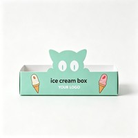 Boîte à glace personnalisée en gros, barquette en papier pour sucettes glacées à emporter, emballage de vente au détail, barquette en papier pour chocolat et glace