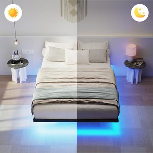 Bán Buôn Hiện Đại Đầy Đủ Kích Thước Kim Loại Nền Tảng Khung Giường Với Đèn LED Nổi Thiết Kế Giường Đơn Cho Khách Sạn Phòng Ngủ Hoặc Biệt Thự - Product Image 5