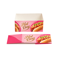 Boîte à hot-dogs personnalisée, emballage en papier recyclable, résistant à la graisse, boîte alimentaire jetable pour la restauration