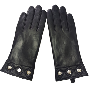 Nuovi <span class=keywords><strong>Guanti</strong></span> in Vera Pelle per Donna, Moda di Tendenza, Alta Qualità, Decorazione con Perle Bianche, Fodera in Pelliccia di Pecora Anilina - Product Image 2