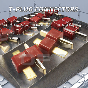 Connecteurs mâles T-Plug 2P 25A 12AWG style Deans avec gaine thermorétractable pour modèles RC et drones – Fiches bananes haute intensité - Product Image 4
