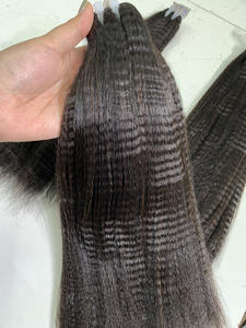 Cheveux humains vietnamiens en gros, mèches lisses crépues avec fermeture, longueur personnalisée, texture naturelle douce, cheveux pour femmes noires - Product Image 6