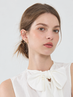 KAVNAR Boucles d'oreilles abstrait ondulé contour laiton doré or 14K minimaliste moderne