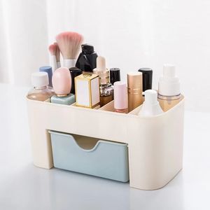 Desktop Makeup Storage Box With Drawer <b>Rectangle</b> Multi Functional Cosmetic Organizer For Desk And Jewelry Storage - Product Image 4