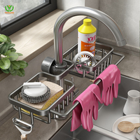 YL cuisine espace en aluminium évier égouttoir éponge stockage robinet support sur robinet savon égouttoir étagère panier organisateur