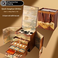 Coffret Cadeau de Thés Premium : Six Thés Chinois Renommés (Jin Jun Mei, Lapsang Souchong, Da Hong Pao, Xiao Tuo Cha, Jasmin) - Idéal pour les Fêtes et les Occasions Spéciales