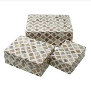 Caja de hueso de camello indio, patrón de zigzag, caja decorativa rectangular con incrustaciones de hueso, especialmente para decoración del hogar para el mejor regalo de cumpleaños - Product Image 3