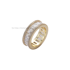 Hip Hop Rectangular Full Zircon <b>Ring</b> for Men and Women <b>Couples</b> Simple Pair <b>Ring</b> <b>Rings</b> - Product Image 3