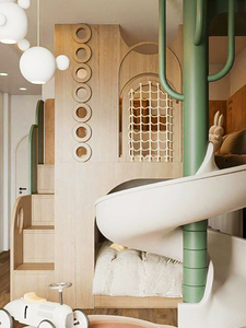 <span class=keywords><strong>Letto</strong></span> <span class=keywords><strong>a</strong></span> castello per bambini con scivolo in stile Wabi Sabi design per bambini <span class=keywords><strong>letto</strong></span> per bambini della metà del secolo con scivolo rotante <span class=keywords><strong>a</strong></span> forma di arco - Product Image 3