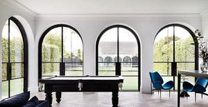 קשת פלדה דלתות ברזל יצוק צרפתית דלת זכוכית פנים וחוץ נדנדה דלתות - Product Image 6