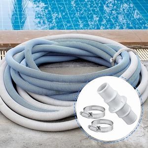 2pcs Stainless Steel <b>Hose</b> Clamps 1-1/4" or 1-1/2" <b>Hose</b> Adapter Pool <b>Hose</b> Connector Fittings for Swimming Pool <b>Vacuum</b> Cleaners - Product Image 3