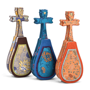 Caja de Joyería Tradicional China en Forma de Pera, Color Azul y Naranja, para Collares y Brazaletes - Product Image 3