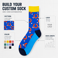 Chaussettes d'automne personnalisées OEM - Polyester/Nylon/Coton/Fibre de bambou/Laine, résistantes aux déchirures, séchage rapide, sans coutures, impression intégrale 360°
