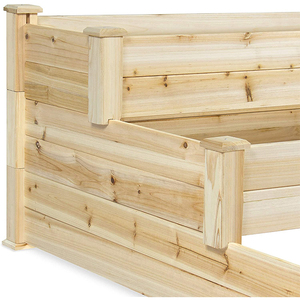 Jardinière surélevée en <span class=keywords><strong>bois</strong></span> pour extérieur, mini-bac à fleurs portable, couverture de serre, style américain, fleurs artificielles faites à la main - Product Image 4