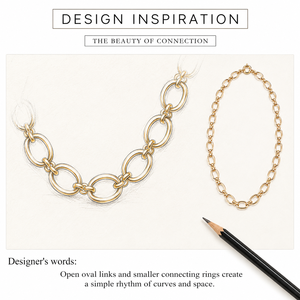 Collar de Cadena de Eslabones Ovalados de Acero Inoxidable con Baño de Oro al Vacío de 14K, Opción de Cierre de Anillo de Resorte, Tonos Oro y Plata - Product Image 3