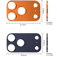 MOQ 500 – Protection d'objectif en métal noir pour iPhone 17 Air, capuchon d'objectif en alliage pour iPhone 17 Pro Max, 16, 15, 14, 13