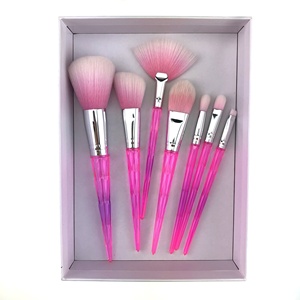 Luz Rosa 7 pcs 1 set <span class=keywords><strong>de</strong></span> neón <span class=keywords><strong>de</strong></span> calidad <span class=keywords><strong>de</strong></span> lujo logotipo personalizado pinceles <span class=keywords><strong>de</strong></span> <span class=keywords><strong>maquillaje</strong></span> en caja en caso <span class=keywords><strong>de</strong></span> - Product Image 2