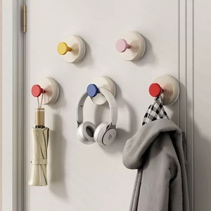 Colorful Suction Cup Multi-Funcationl Single-Tier Strong Load-Bearing Seamless PP Bathroom <b>Hook</b> - Product Image 5