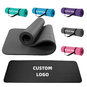 Premium High Quality 1/2 Zoll Custom ize Logo Big Black Gym NBR Dicke Yoga matte