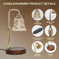 Lampe chauffe-cire électrique en verre en forme de fleur, diffuseur d'arômes pour chambre à coucher, avec minuterie et variateur d'intensité