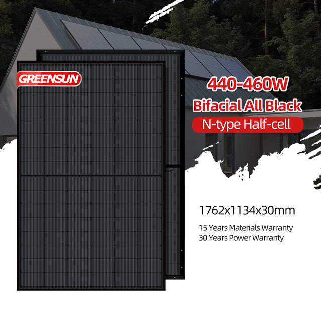 High Efficiency Monocrystalline Solar Panel All Black 440W 450W 460W PV Module for Home/Commercial Off-Grid Solar System