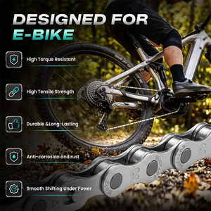<span class=keywords><strong>Cadena</strong></span> para Bicicleta Eléctrica BUCKLOS, 9/10/11/12 Velocidades, <span class=keywords><strong>Cadena</strong></span> para <span class=keywords><strong>E</strong></span>-<span class=keywords><strong>bike</strong></span> de 136 Eslabones, 1/2" *11/128, Corriente para Bicicleta Eléctrica 9V 10V 11V <span class=keywords><strong>12V</strong></span> - Product Image 2
