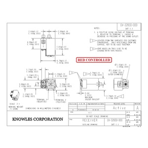 Knowles GV-32830-000 Receptor de armadura equilibrada LEM para monitor intrauditivo, controlador de frecuencia de rango completo, controlador cuádruple - Product Image 5