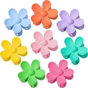Pinzas de Pelo con Flores Coloridas de 7cm, Pinzas de Pelo Medianas con Flores de Huevo, Pinzas de Plástico para el Cabello, Accesorios para el Cabello para Niñas - Product Image 1