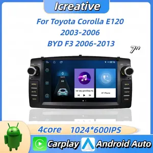 Rádio Automotivo Android para Toyota Corolla E120 2003-2006 <span class=keywords><strong>BYD</strong></span> <span class=keywords><strong>F3</strong></span> Carplay Multimídia Player de 7'' 2Din Unidade Principal Autoáudio Navegação <span class=keywords><strong>GPS</strong></span> - Product Image 2