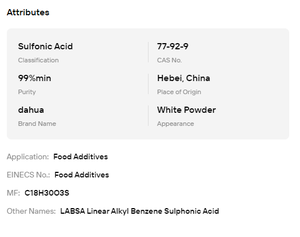 Ácido Cítrico Anhidro de Grado Industrial para Alimentos, 20 kg/Bolsa, Polvo Soluble en Agua, Regulador de pH para la Elaboración de Productos Químicos Diarios - Product Image 6