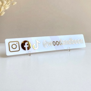 Placa de icono de medios sociales de acrílico personalizada-<span class=keywords><strong>Facebook</strong></span> <span class=keywords><strong>Instagram</strong></span> TikTok Logo para salón de negocios tienda agencia de viajes accesorios de exhibición - Product Image 4