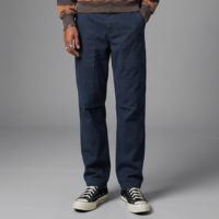Pantalon de travail pour homme coupe droite, en toile de coton, avec double empiècement aux genoux, style peintre, taille boutonnée, streetwear, logo personnalisé