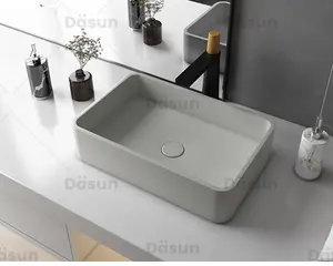 Wholesale Rectangular Concrete Sink Concrete Washbasin Bathroom Vanities Countertop Concrete Wash Basin Sink Bathroom Vanities