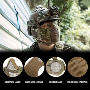 Masque tactique en maille, entraînement au combat, camouflage, équipement de chasse en plein air, équipement de protection, demi-masque tactique - Product Image 5