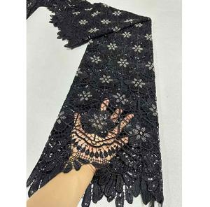 Новый гипюр шнур хлопок швейцарская вуаль кружева африканский шнур вышивка новый белый роскошный гипюр шнур вышивка свадьба - Product Image 6