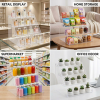 Présentoir en acrylique transparent personnalisé pour boissons, gâteaux, desserts, beignets et aliments – Support à étages trapézoïdaux multicouches en cristal – Vente en gros