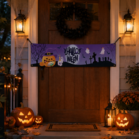 Venta al por Mayor de Decoraciones de Halloween Personalizadas en Rollo, Material de Poliéster y PVC, 30x180cm, Horizontales, para Exteriores, Precio de Fábrica