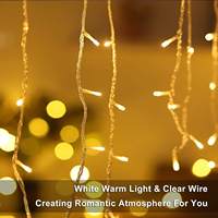 Guirlande de lumières de Noël en forme de rideau, 4 m, 100 LED, décoration extérieure, Nouvel An, mariage, fête